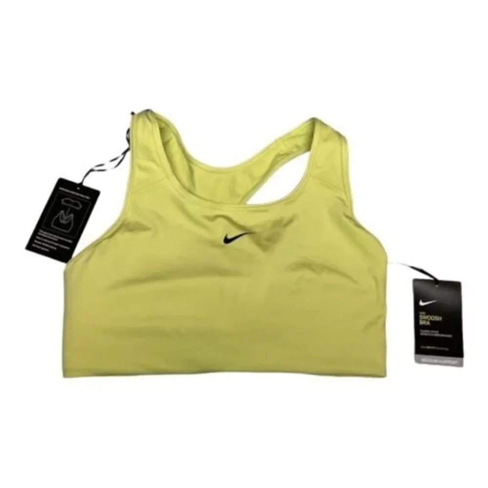 Nike Center Swoosh Sports Bra Womens‎ L Green Athleisure Gym Yoga Padded